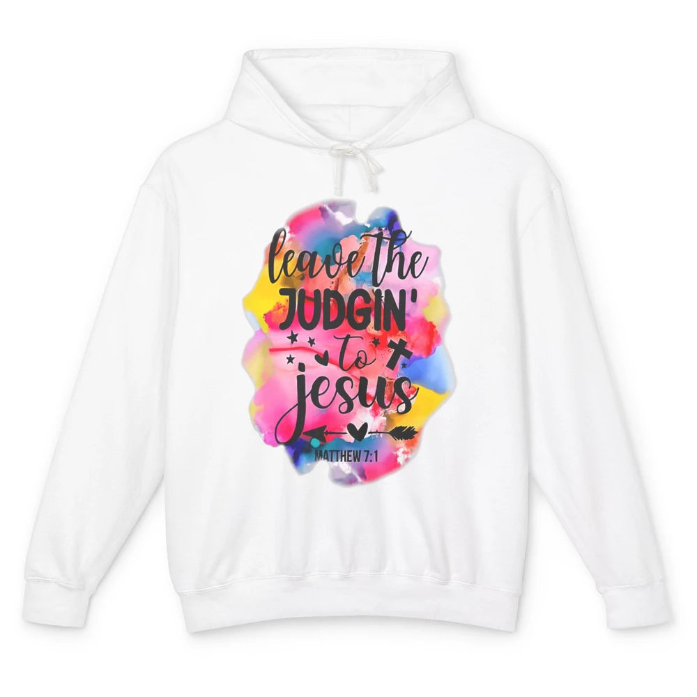 Colorful Leave Judging Faith Christian Jesus God Bible Verse Unisex Lightweight Hoodie