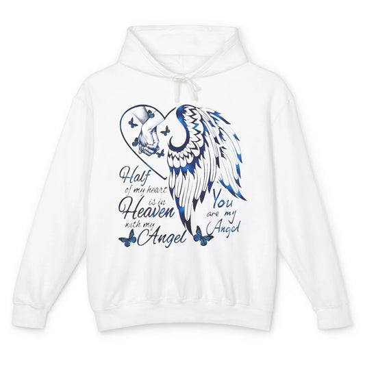 Half Of My Heart Is In Heaven With My Angel In Loving Memory Unisex Lightweight Hoodie