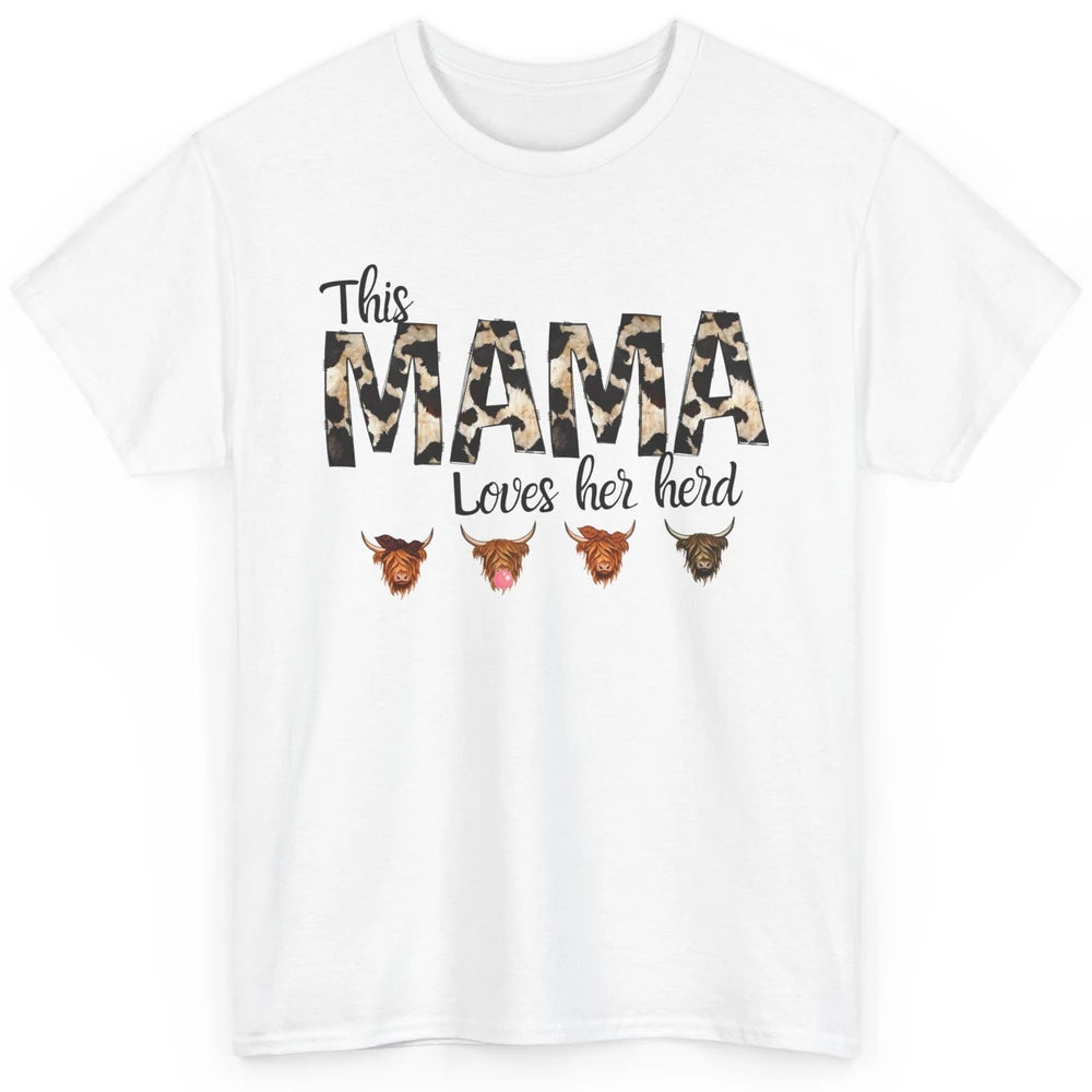 Cowhide This Mama Love Her Herd Highland Cow Western Grandma Classic Unisex T-Shirt