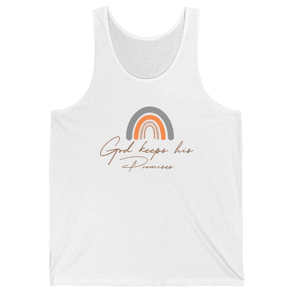 Boho Rainbow God Keeps His Promises Christian Religious Unisex Jersey Tank