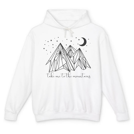 Take Me to the Mountains Boho Hiking Camping Outdoor Gift Unisex Lightweight Hoodie