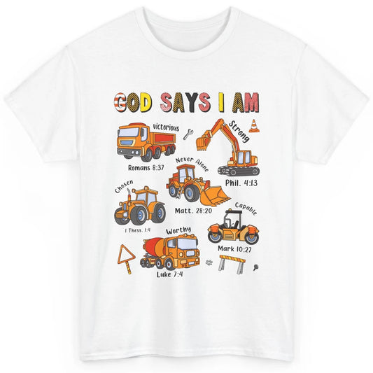 Construction Boy Christian God Say I'm Bible Verse Religious Classic Unisex T-Shirt