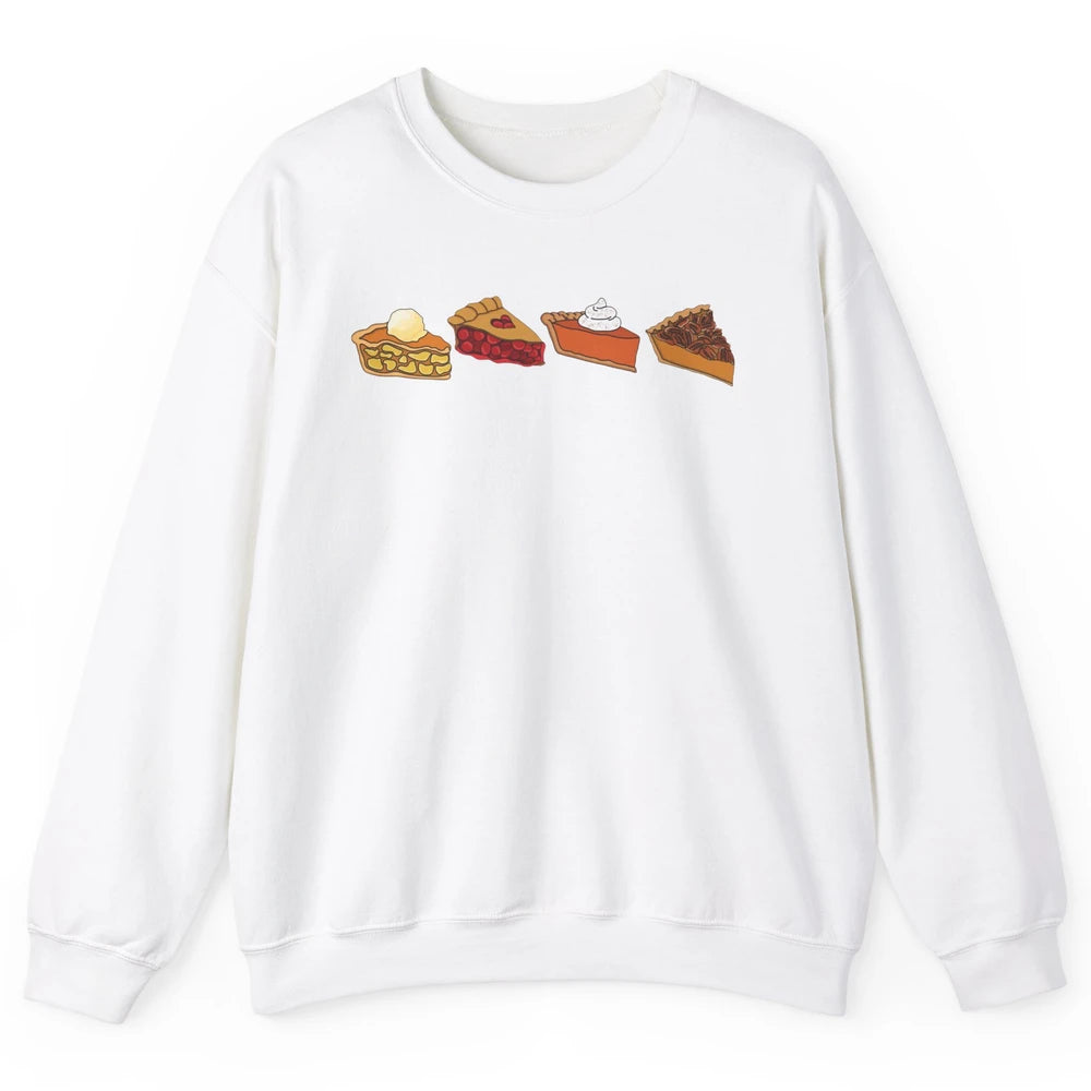 Retro Thanksgiving Pies Pumpkin Pie Pecan Pie Apple Pie Fall Unisex Crewneck Sweatshirt