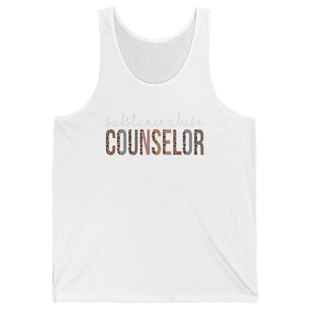 Substance Abuse Awareness Day Counselor Leopard Appreciation Unisex Jersey Tank