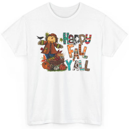 Happy Fall Y'all Leopard Pumpkin Western Autumn Thankful Classic Unisex T-Shirt