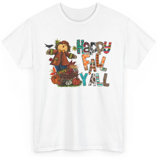 Happy Fall Y'all Leopard Pumpkin Western Autumn Thankful Classic Unisex T-Shirt