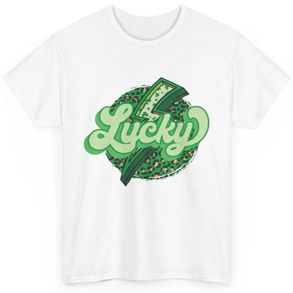 St Patrick Leopard Shamrocks Lucky Lightning Bolt Western Classic Unisex T-Shirt