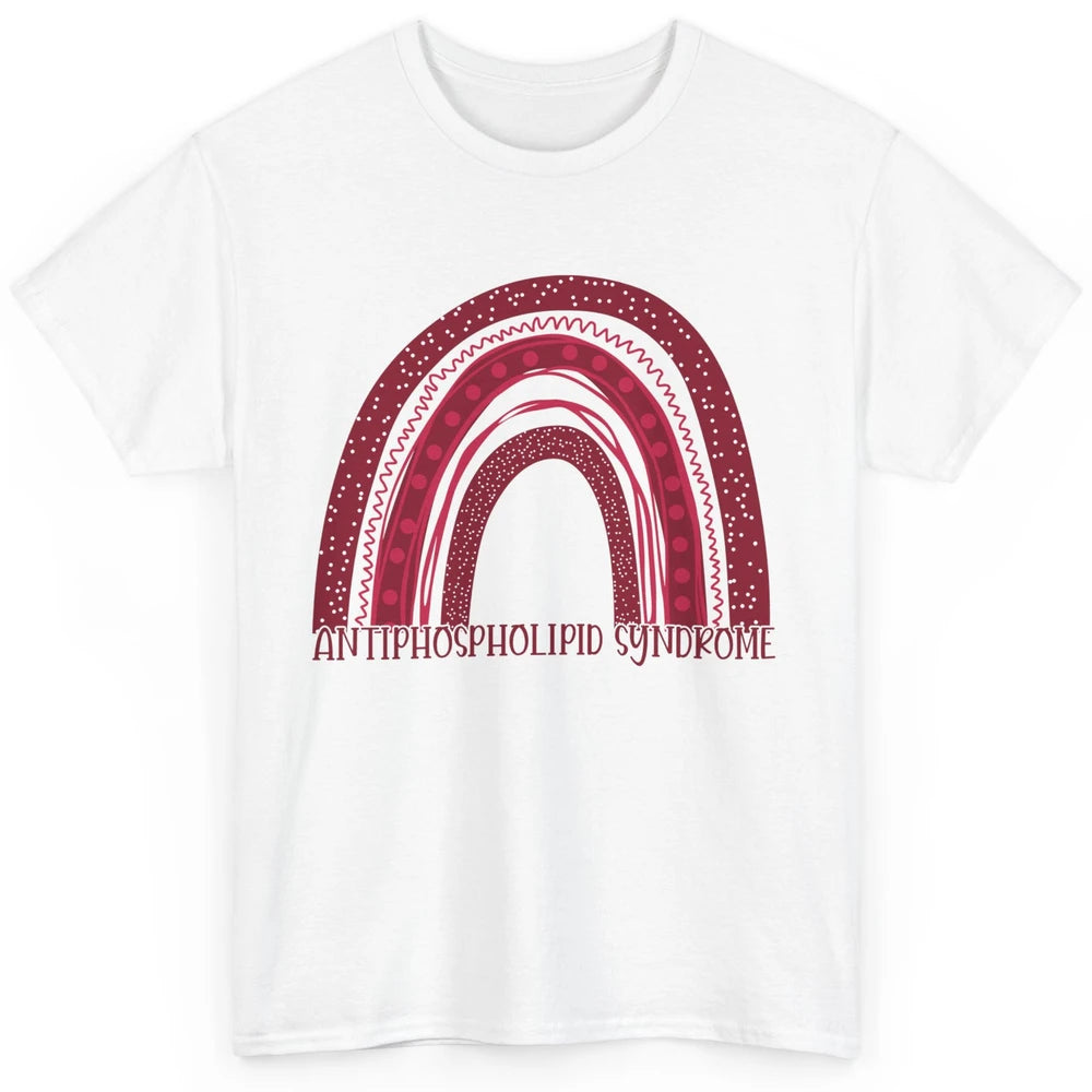 Antiphospholipid Syndrome Awareness APS Burgundy Rainbow Classic Unisex T-Shirt