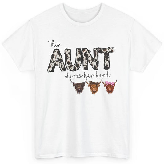 Cowhide This Aunt Love Her Herd Highland Cow Western Auntie Classic Unisex T-Shirt