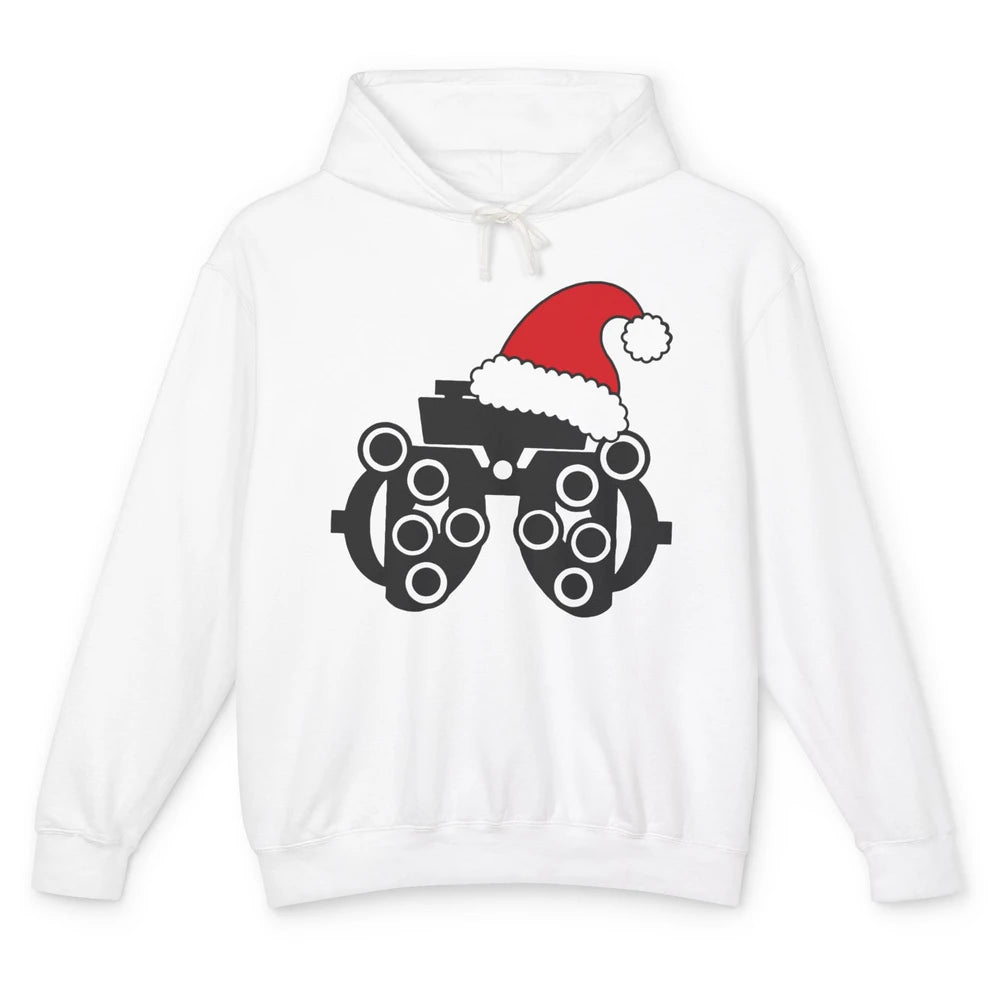 Funny Phoropter Santa Hat Optometrist Optician Christmas Unisex Lightweight Hoodie