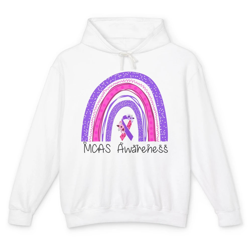 MCAS Awareness Rainbow Mast Cell Activation Syndrome Ribbon Unisex Lightweight Hoodie