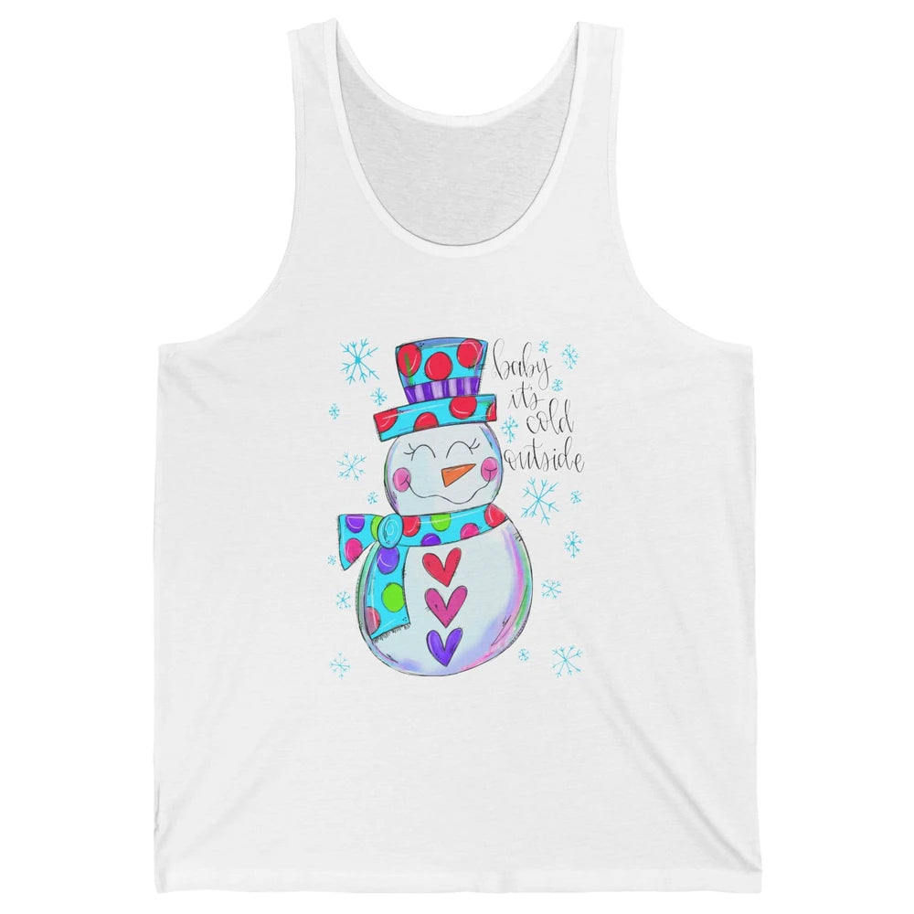 Winter Snowman Baby It's Cold Outside Christmas Hand Drawn Unisex Jersey Tank