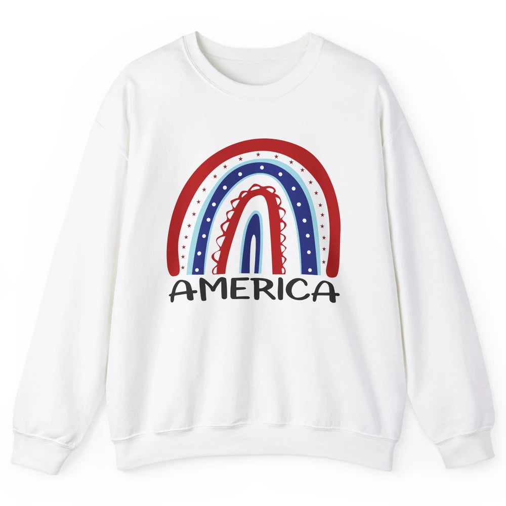 US Flag America Rainbow July 4th American Patriots Gift Unisex Crewneck Sweatshirt