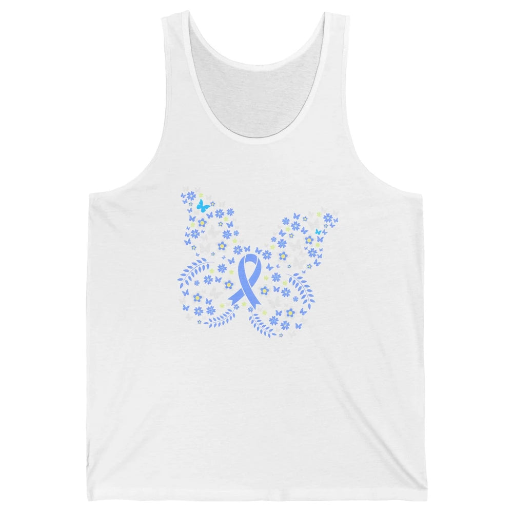 Butterfly Colon Warrior Colorectal Cancer Dark Blue Ribbon Unisex Jersey Tank