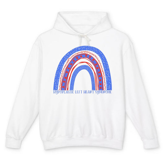 Hypoplastic Left Heart Syndrome Awareness Red Blue Rainbow Unisex Lightweight Hoodie