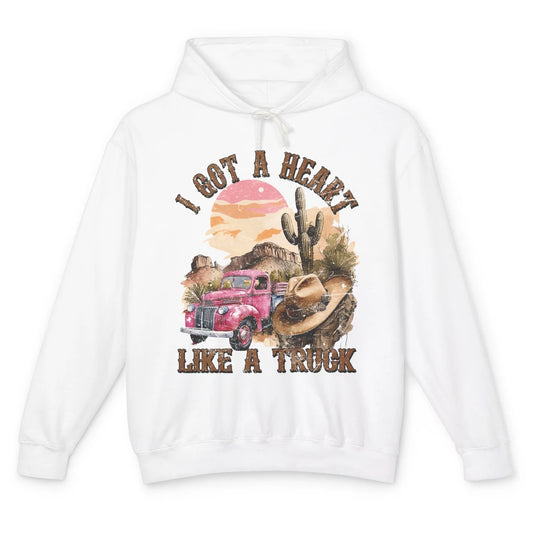 Retro Desert I Got A Heart Like A Truck Western Country Girl Unisex Lightweight Hoodie