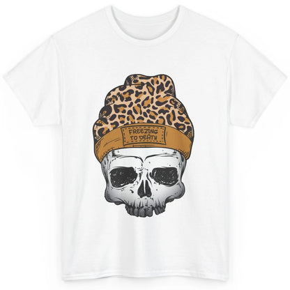 Leopard Skull Freezing To Death Snowflakes Christmas Winter Classic Unisex T-Shirt