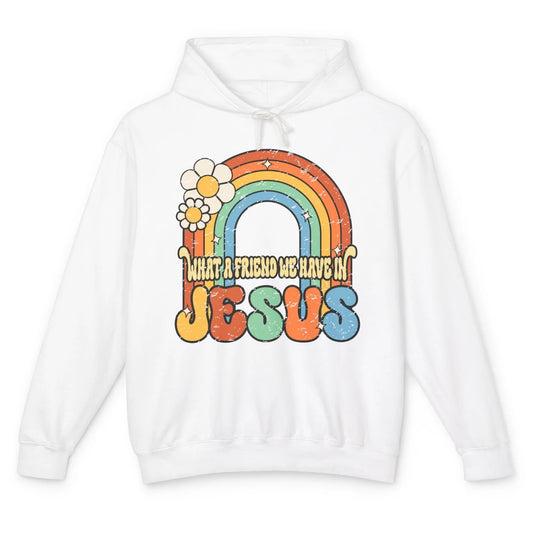 Boho Rainbow Christian What A Friend We Have In Jesus God Unisex Lightweight Hoodie