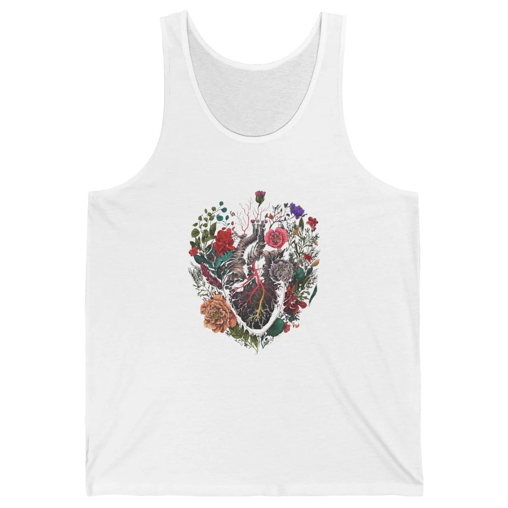 Anatomical Heart Show Your Love Anatomy Cardiologist Floral Unisex Jersey Tank