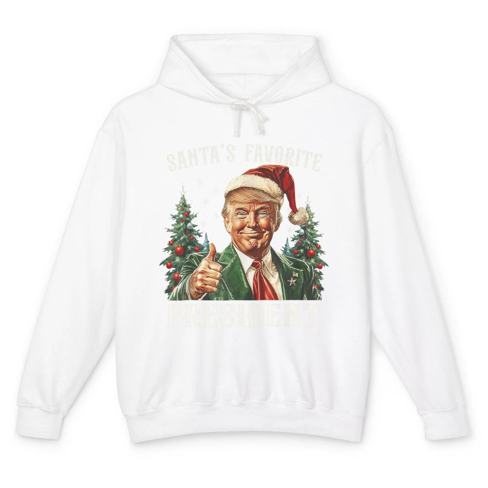 Funny Donald Trump Christmas Santa Favorite President Xmas Unisex Lightweight Hoodie