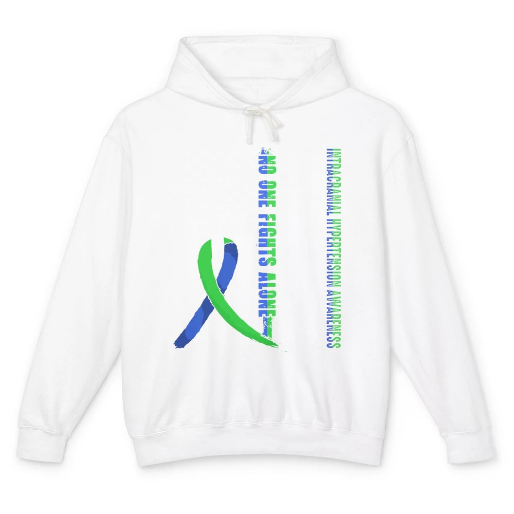 Intracranial Hypertension Ribbon No One Fight Alone US Flag Unisex Lightweight Hoodie