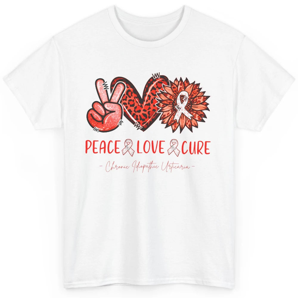 Chronic Idiopathic Urticaria CIU Peace Love Cure Sunflower Classic Unisex T-Shirt