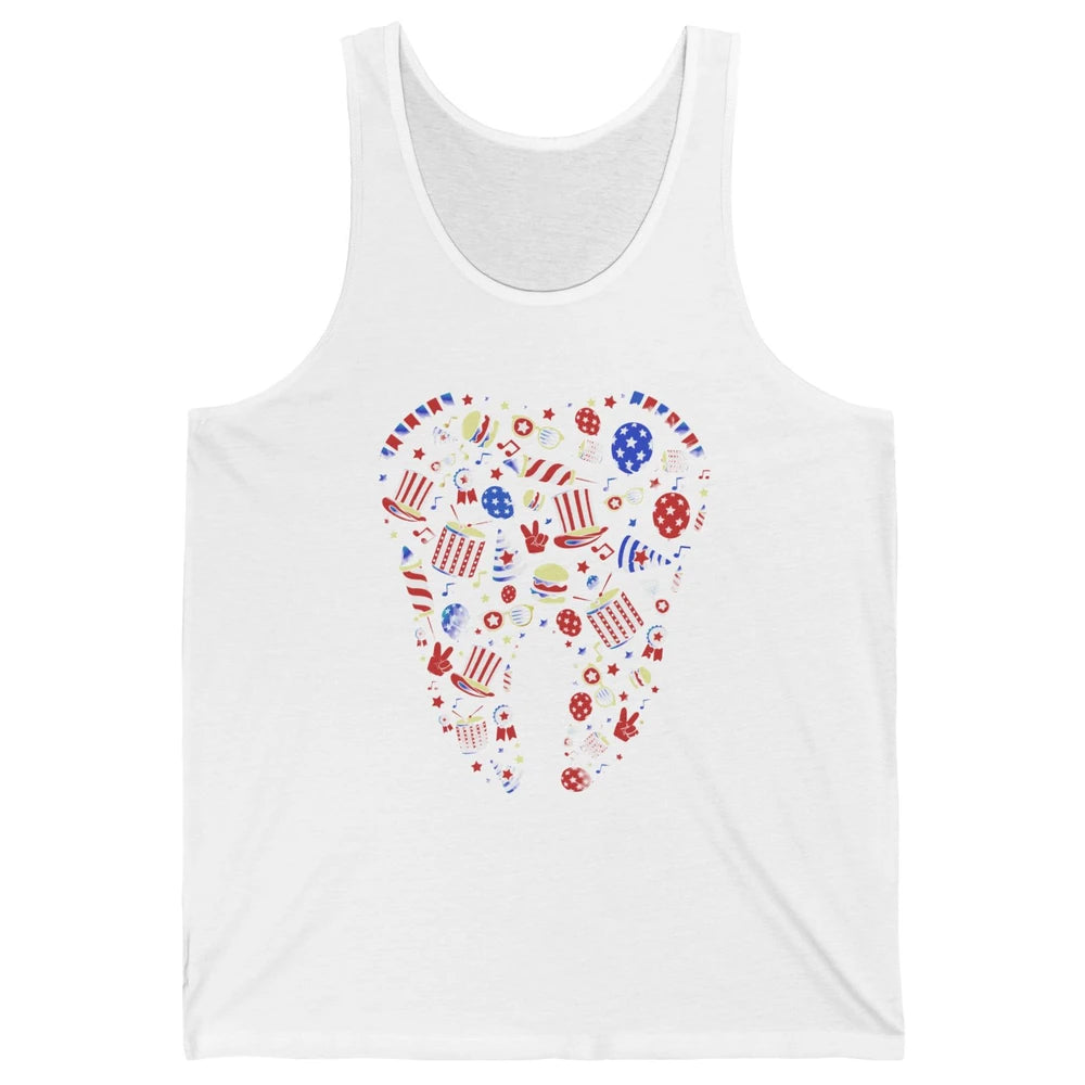 US Flag All American Dental Squad July 4th Patriotic Dentist Unisex Jersey Tank