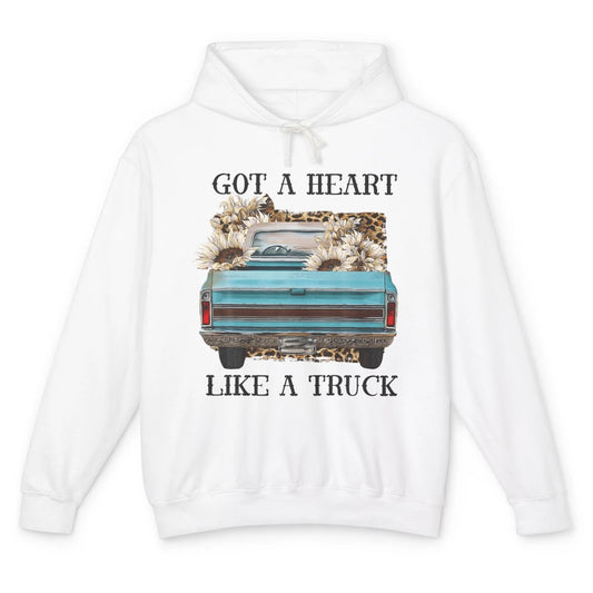 Got Heart Like Truck Sunflower Leopard Western Country Farm Unisex Lightweight Hoodie