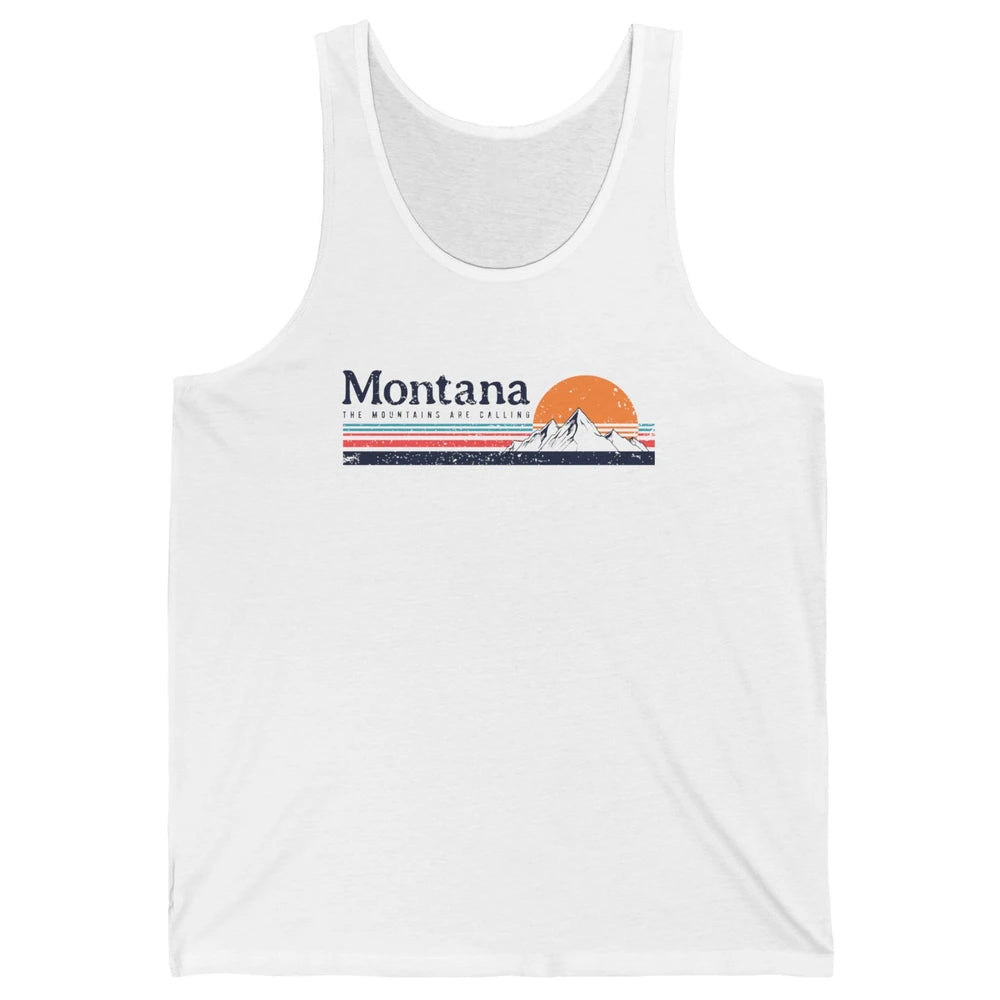 Vintage Montana Mountains Are Calling Camping Hiking Outdoor Unisex Jersey Tank