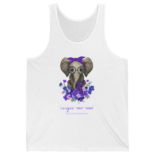 Alzheimer Awareness Purple Ribbon Elephant Forget Me Not Unisex Jersey Tank