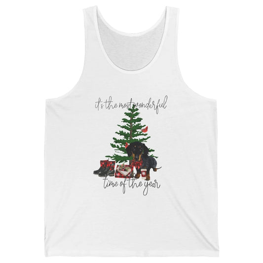 Dachshund Christmas Tree The Most Wonderful Time Of The Year Unisex Jersey Tank