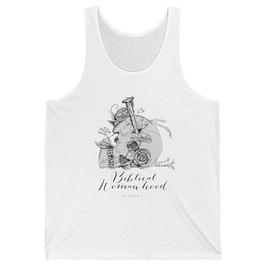 Biblical Womanhood Skull Floral Bible God Women Feminism Unisex Jersey Tank