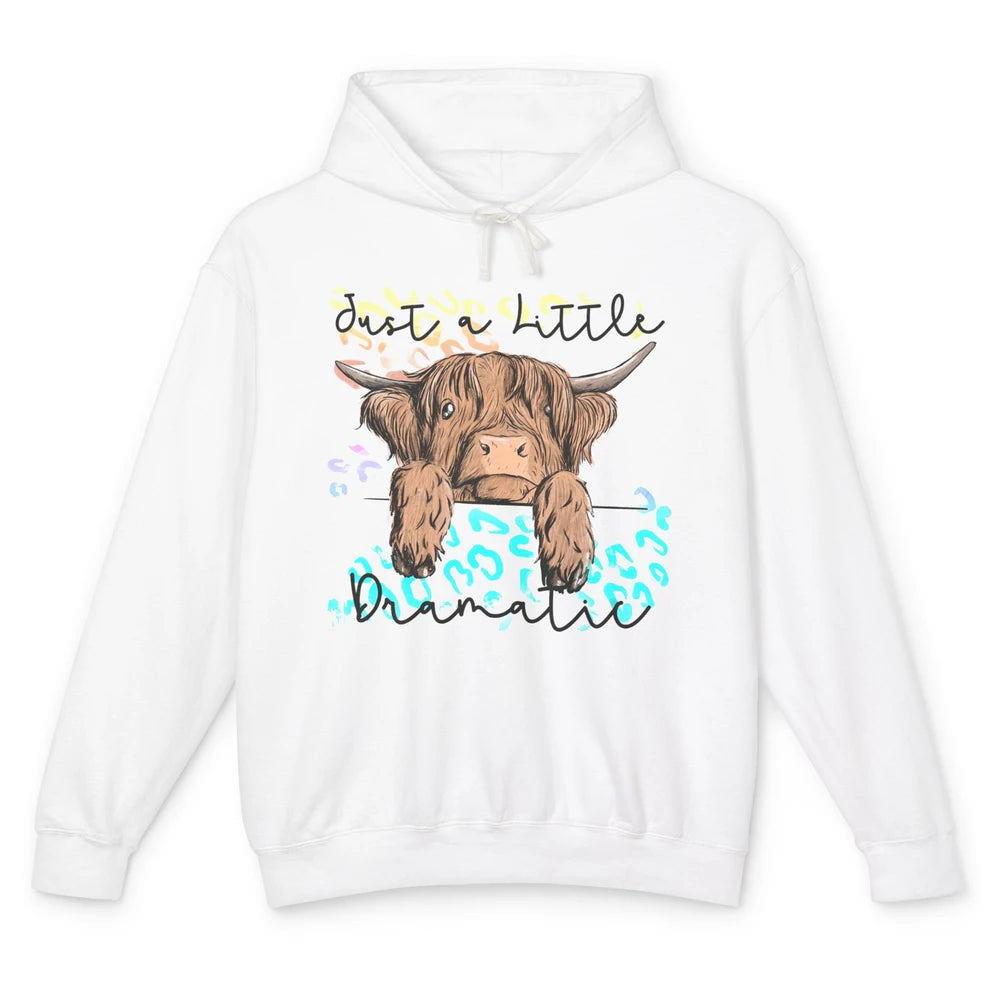 Funny Baby Highland Cow Just A Little Dramatic Western Cow Unisex Lightweight Hoodie