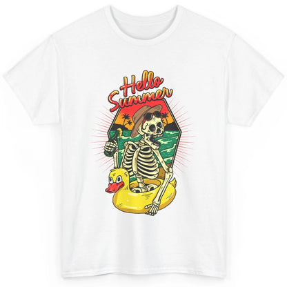 Summer Vibes Skeleton Funny Skeleton On Beach Sunset Classic Unisex T-Shirt