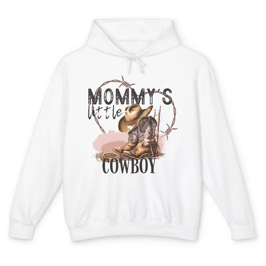 Mommy's Little Cowboy Western Mama Boots Rancher Mother Unisex Lightweight Hoodie