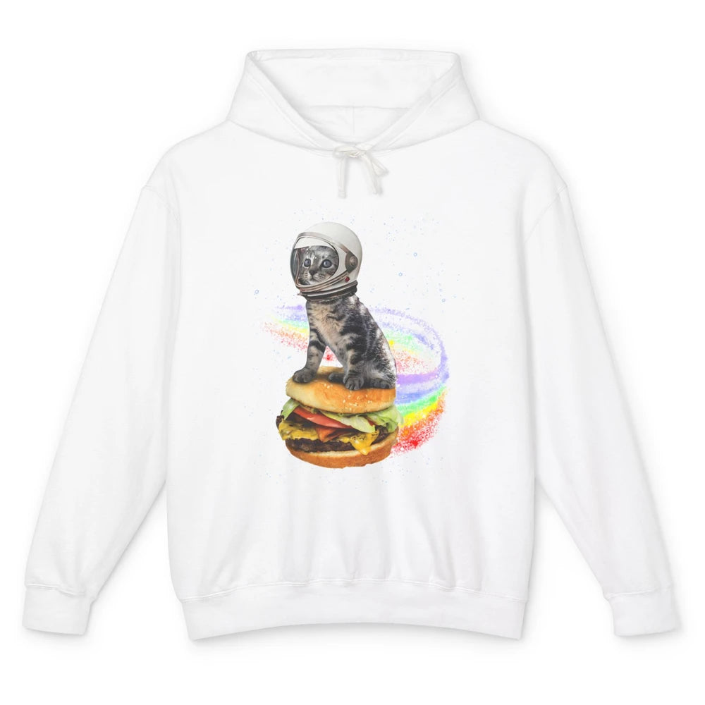 Funny Catronaut Cat Astronaut In Space Hamburger Astrocat Unisex Lightweight Hoodie