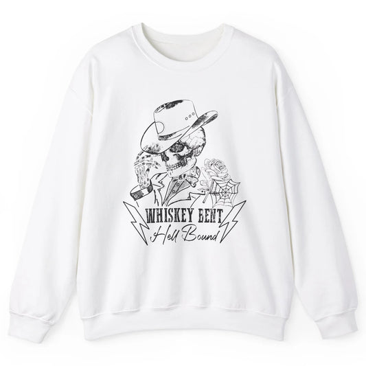 Skeleton Cowboy Whiskey Bent Hell Bound Western Country Unisex Crewneck Sweatshirt