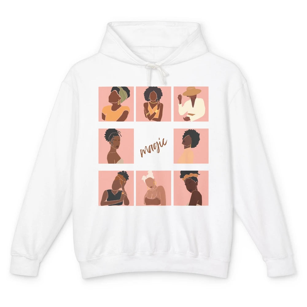 Black Girl Magic Melanin Queen Afro Girl Black History Month Unisex Lightweight Hoodie