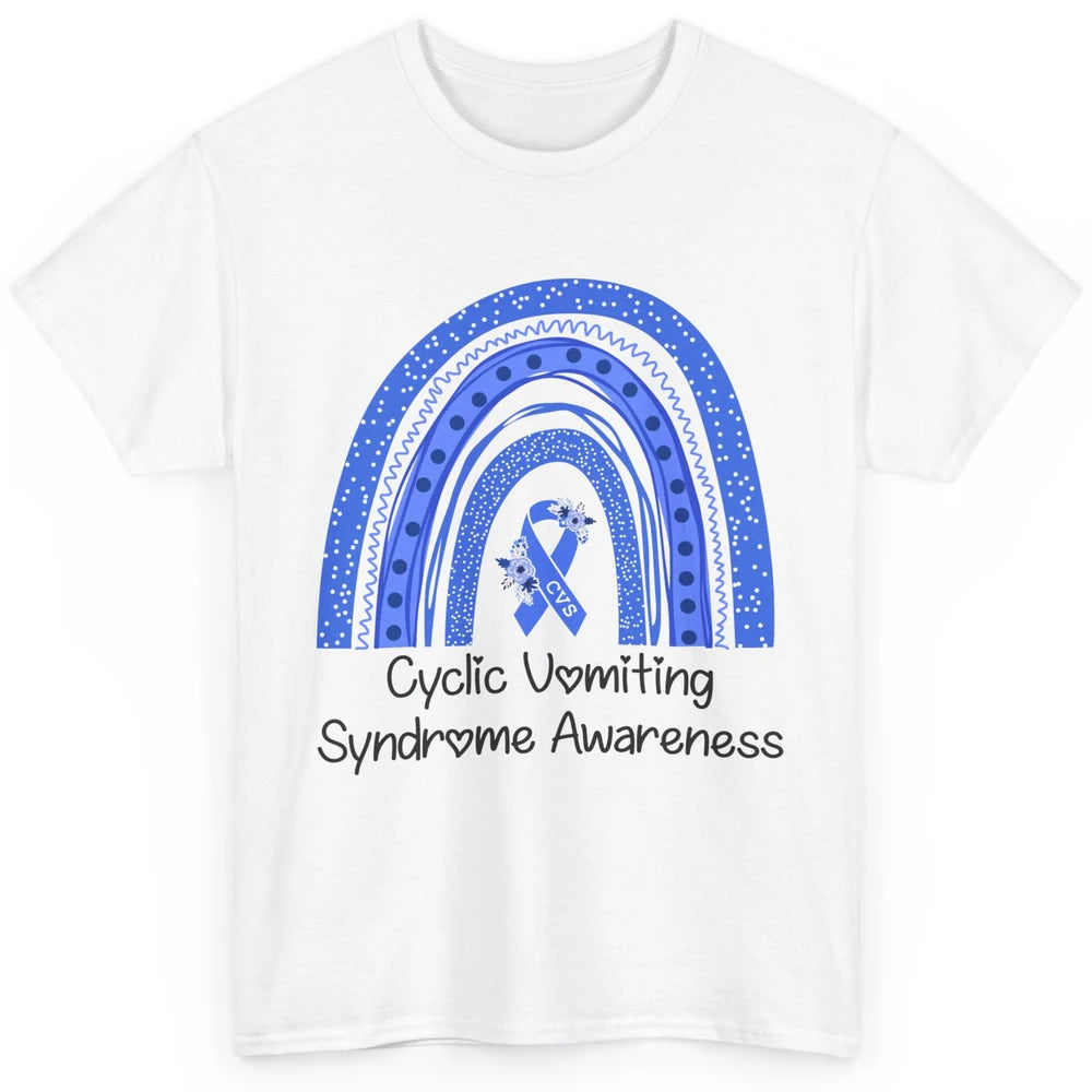 Cyclic Vomiting Syndrome Awareness Blue Ribbon Rainbow Classic Unisex T-Shirt