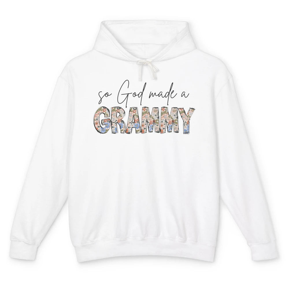 Floral Boho So God Made A Grammy Grandmother Mothers Day Unisex Lightweight Hoodie