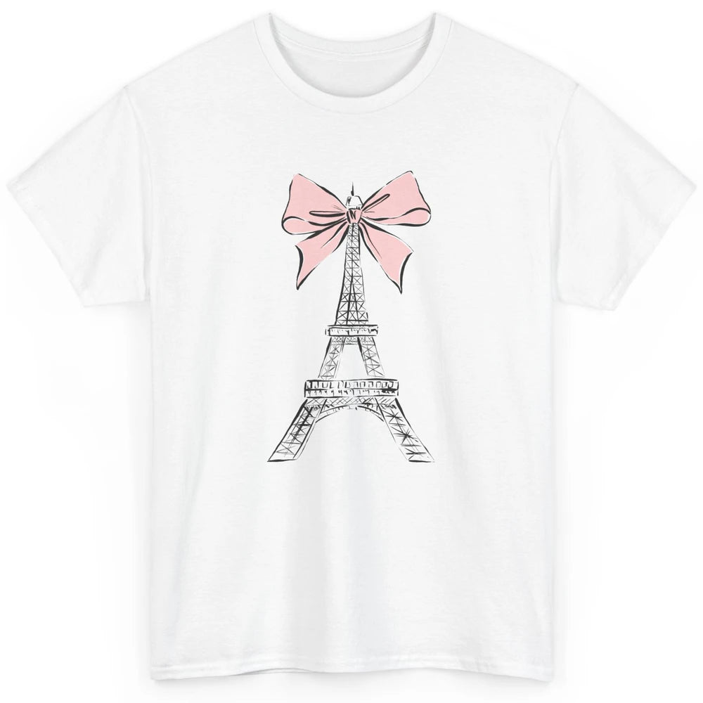 Voyager Floral Eiffel Tower Minimal Paris France Travel Girl Classic Unisex T-Shirt