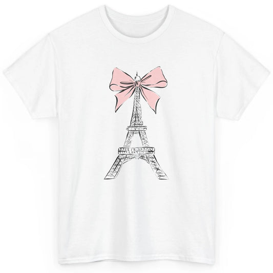 Voyager Floral Eiffel Tower Minimal Paris France Travel Girl Classic Unisex T-Shirt