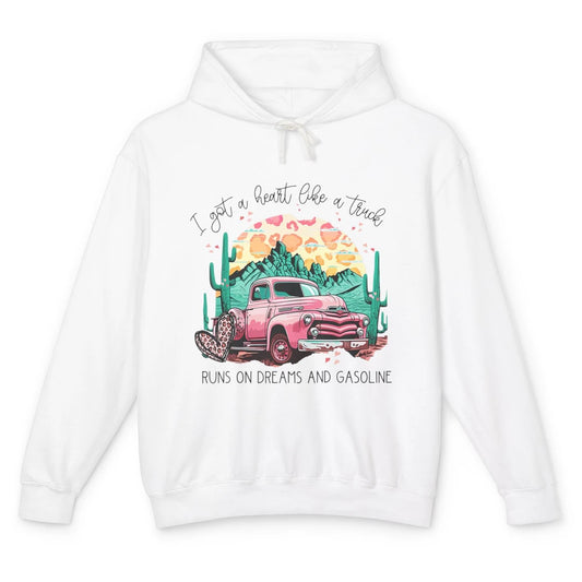 Western Sunset Cowgirl I Got Heart Like Truck Rodeo Cactus Unisex Lightweight Hoodie