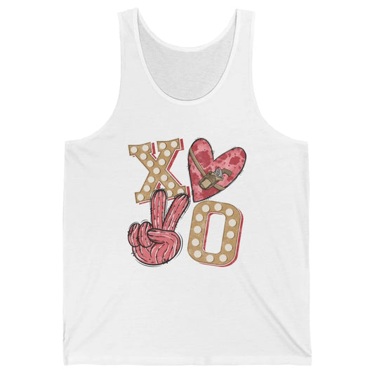 XOXO Hugs And Kisses Leopard Heart Cowboy Love Rodeo Western Country Unisex Jersey Tank