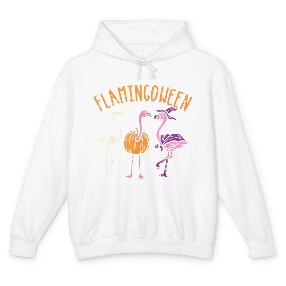 Funny Witch Flamingo Pumpkin Skeleton Halloween Spooky Boo Unisex Lightweight Hoodie