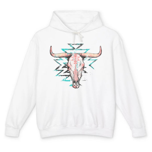 Boho Bull Skull Aztec Rodeo Desert Spirit Western Country Unisex Lightweight Hoodie