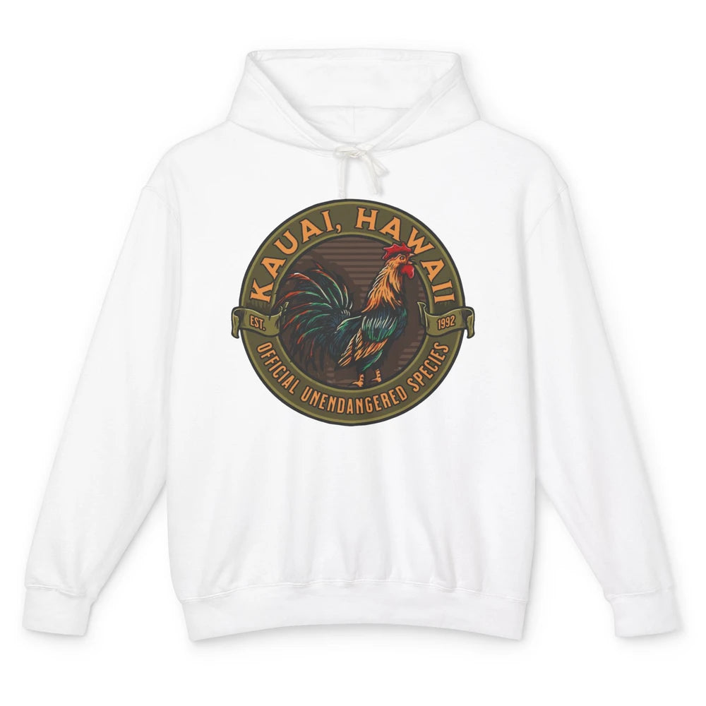 Funny Chicken Rooster Kauai Hawaii Unendangered Species Unisex Lightweight Hoodie