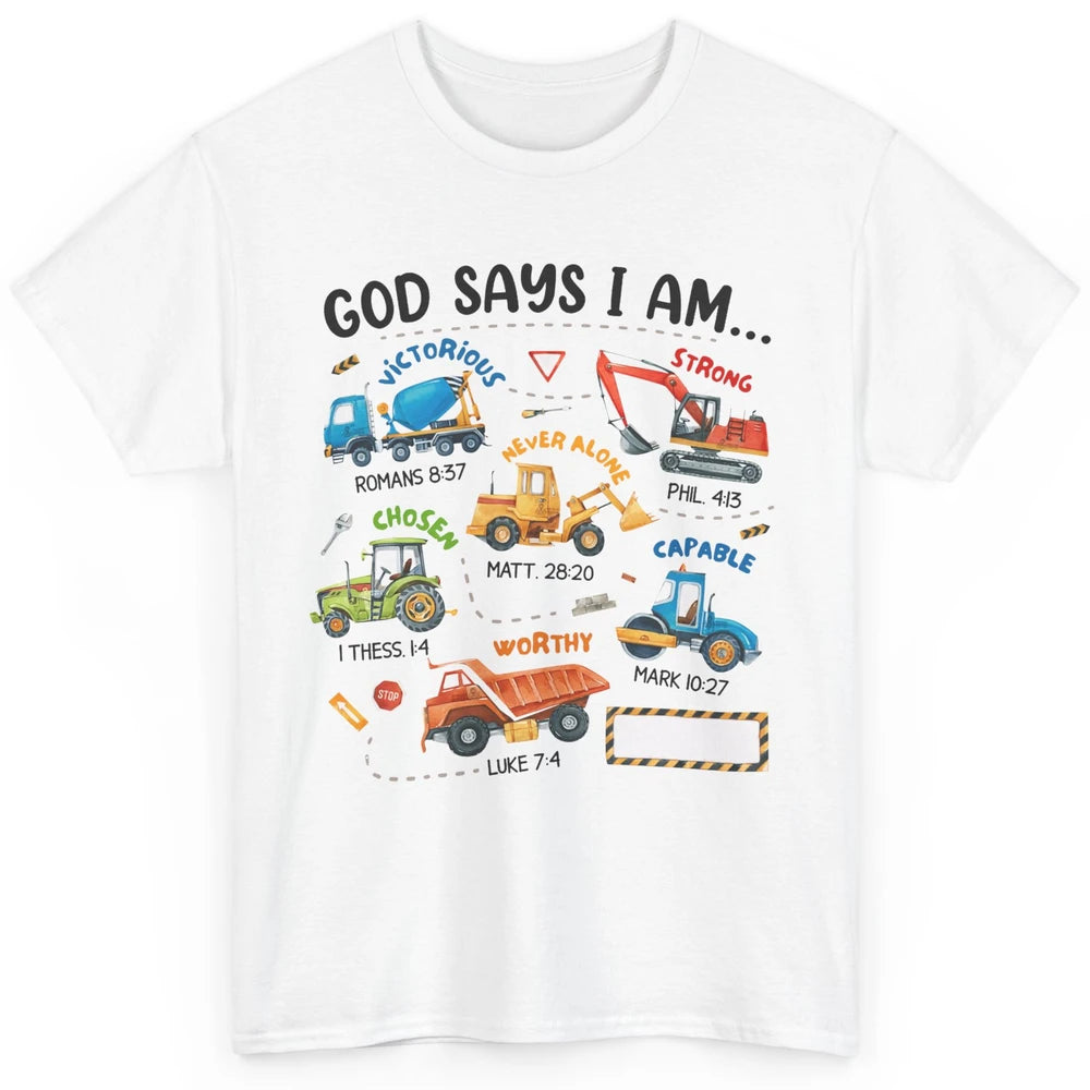 Construction Boy Christian God Say I'm Bible Verse Religious Classic Unisex T-Shirt