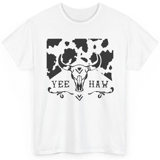 Cowhide Boho Bull Skull Yee Haw Southern Western Country Classic Unisex T-Shirt