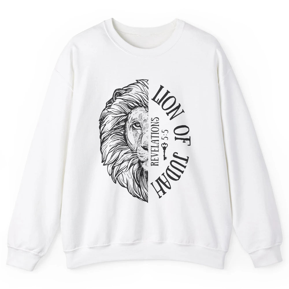 Yeshua Lion Of Judah Bible Verse Christian Faith Religious Unisex Crewneck Sweatshirt